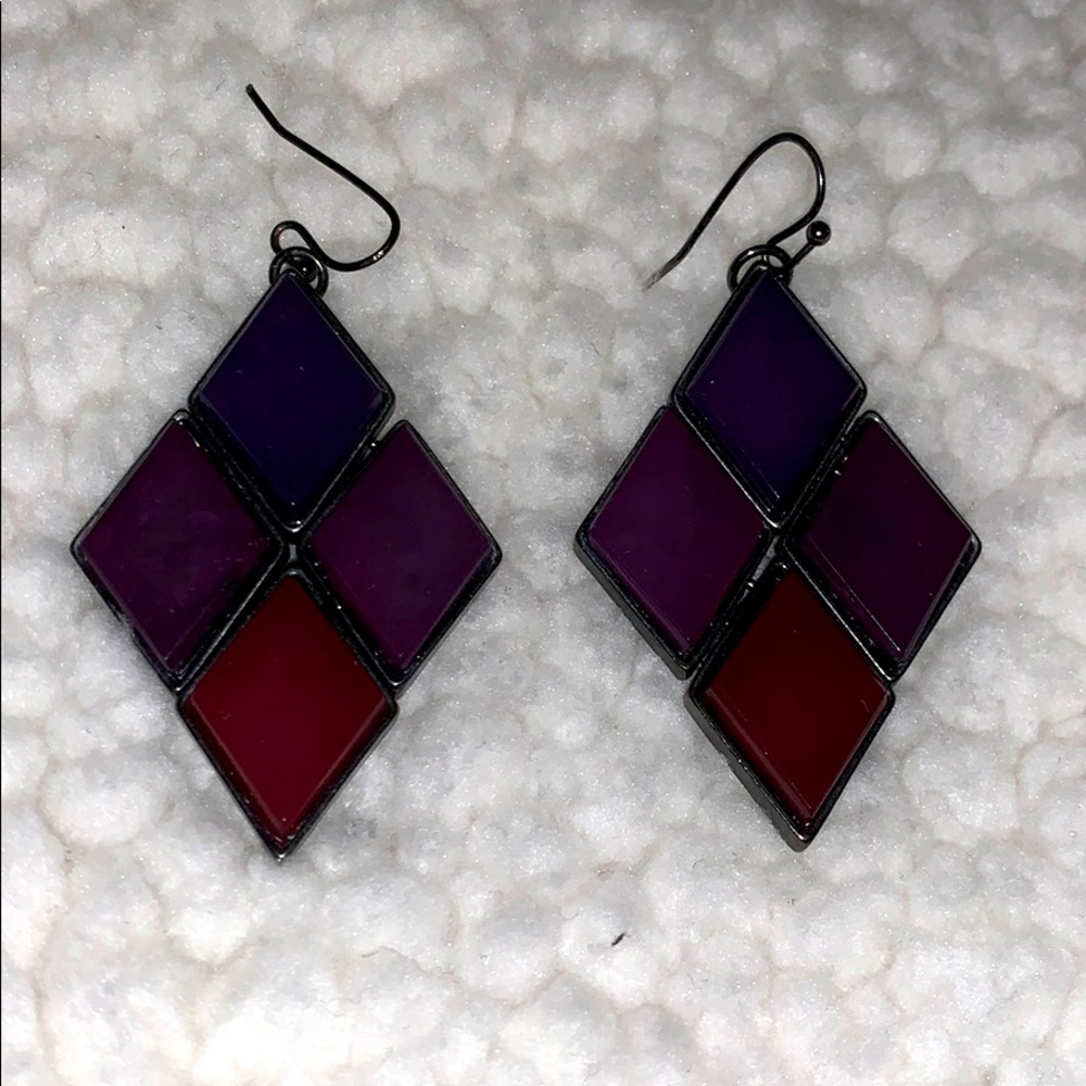 Diamond Shaped Drop Earrings